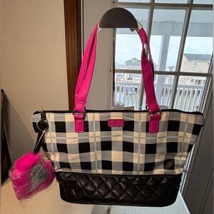 Luv Betsey by Betsey Johnson | plaid LB Amor tote bag.